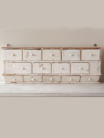 Antique French Bank of Drawers with original white paint - Decorative Antiques UK  - 1