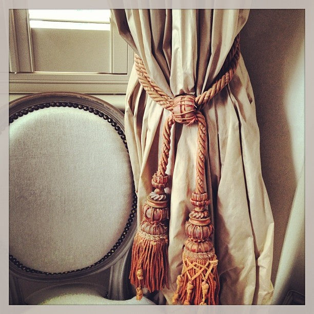 19th Century French Wood and Braided Tie Backs in Gold/Rust - Decorative Antiques UK  - 5