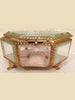 Antique French Bevelled Glass and Gilded Brass Hexagonal Trinket box - Decorative Antiques UK  - 1