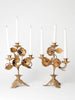 Pair Beautiful Antique French Gilt Jewelled Floral Candelabras