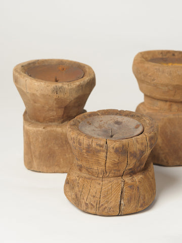 Chunky Rustic Wooden Candleholders