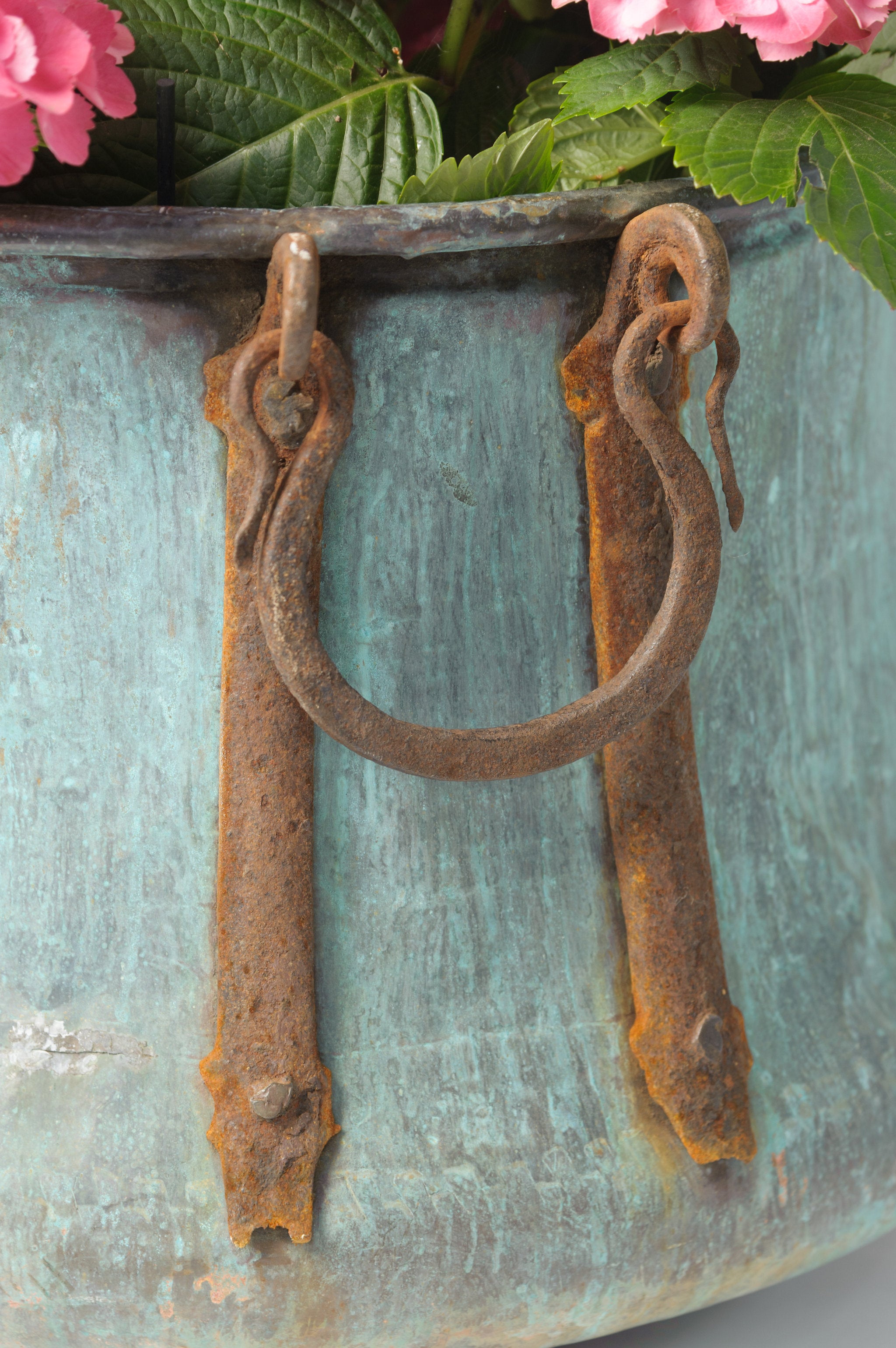 Amazing Antique French Copper Planter with Verdigris patina