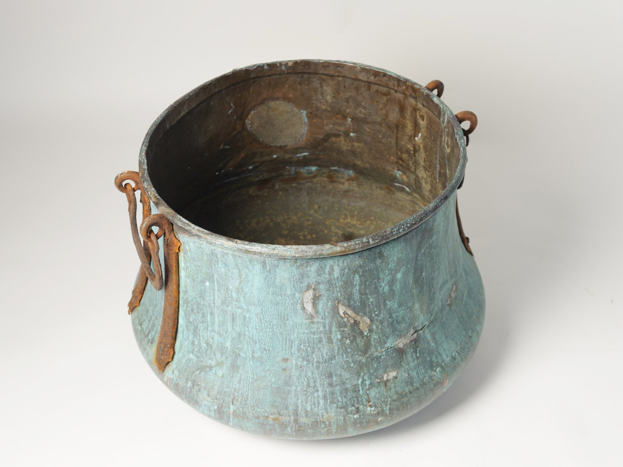 Amazing Antique French Copper Planter with Verdigris patina