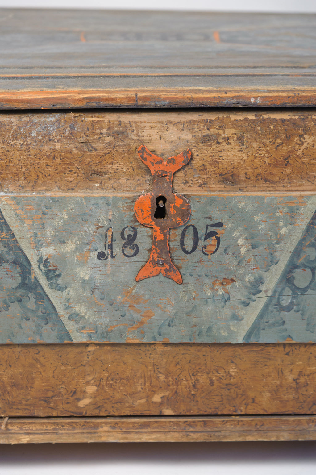Amazing Antique Swedish Trunk with original paint