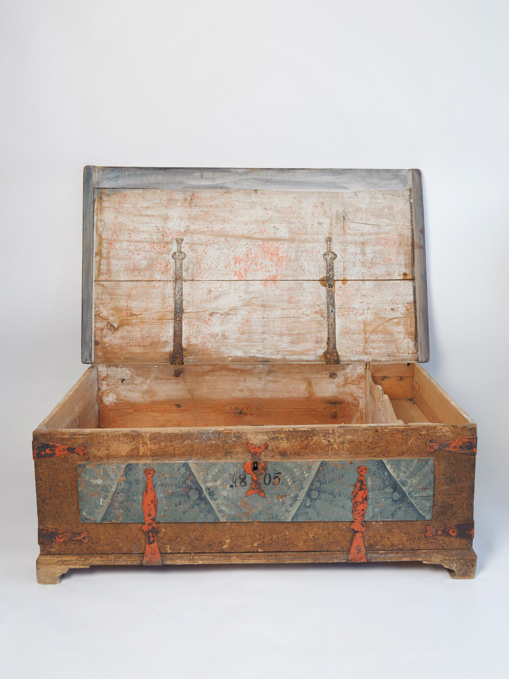 Amazing Antique Swedish Trunk with original paint