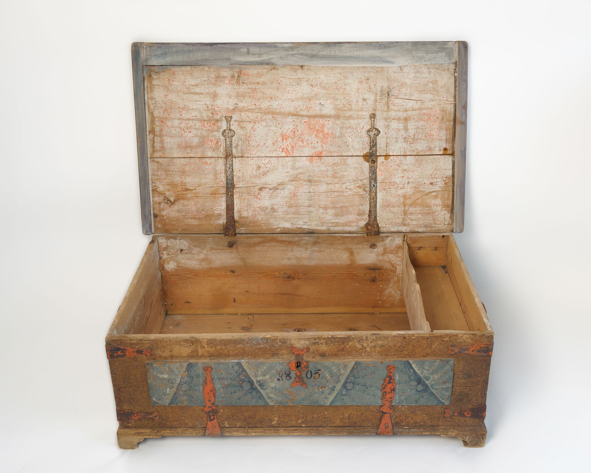 Amazing Antique Swedish Trunk with original paint