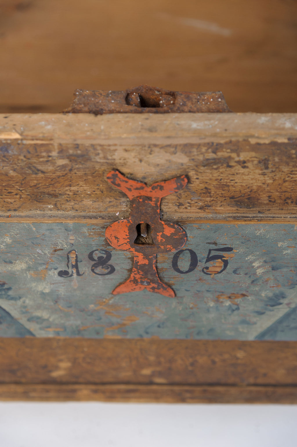 Amazing Antique Swedish Trunk with original paint
