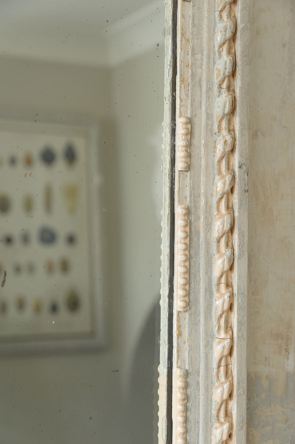 Antique French Painted Trumeau Mirror
