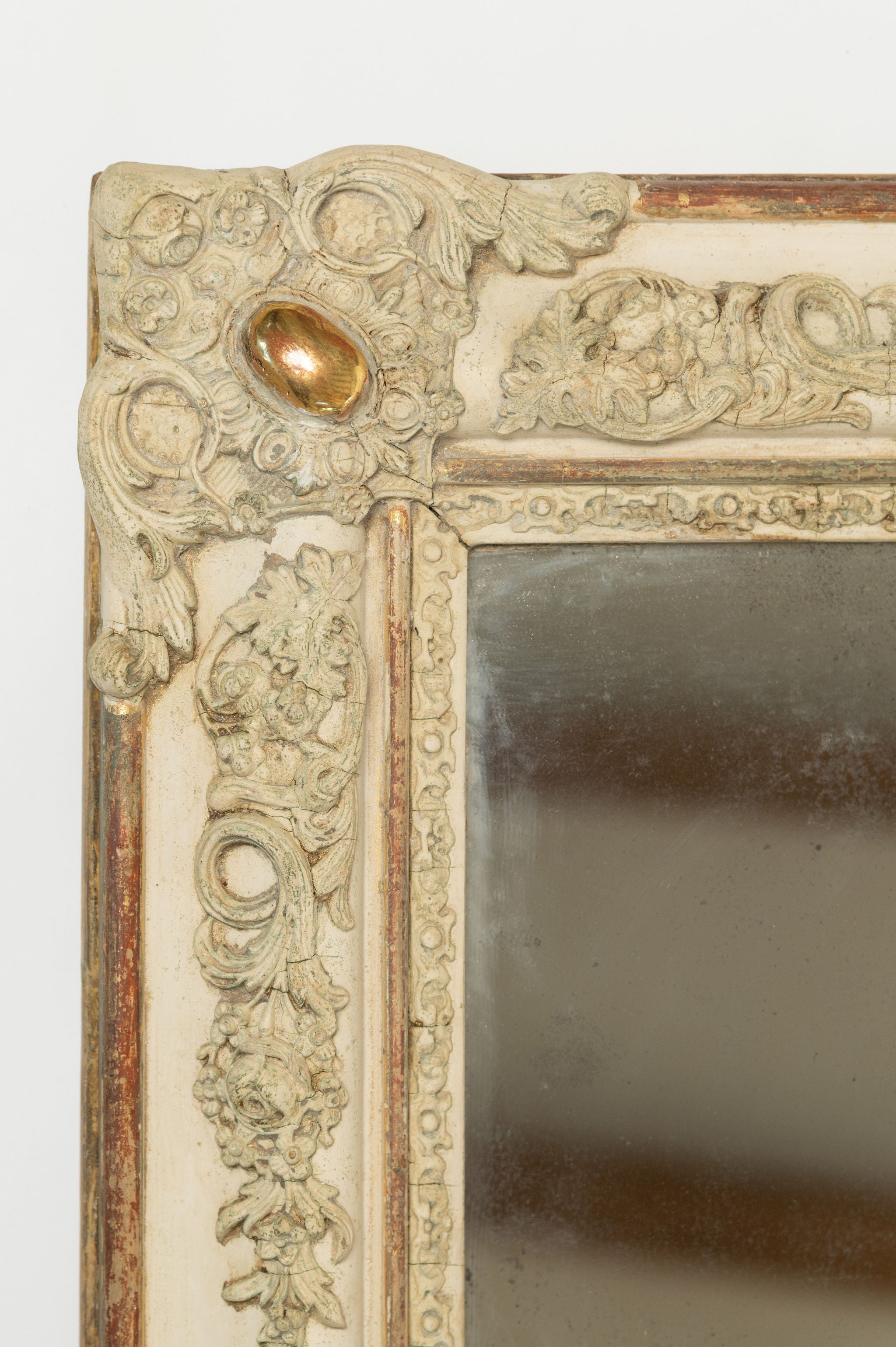Antique 19th Century French painted mercury mirror