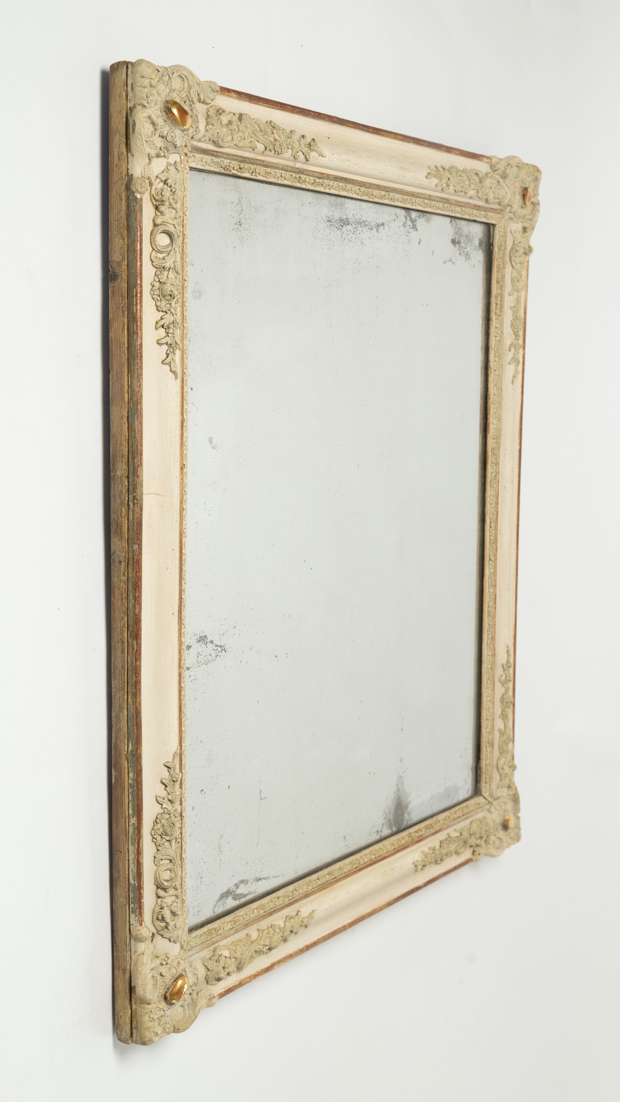 Antique 19th Century French painted mercury mirror