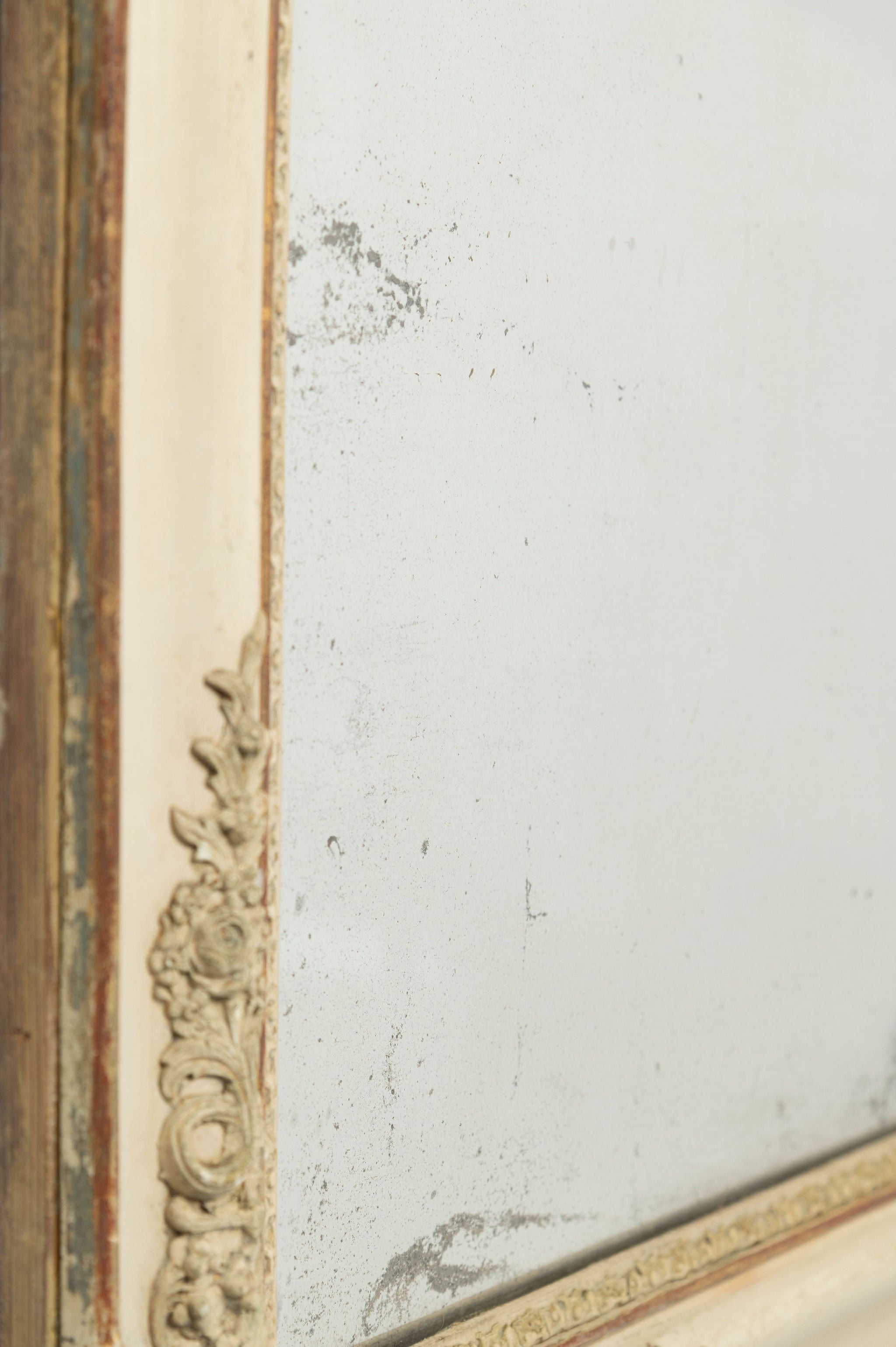 Antique 19th Century French painted mercury mirror