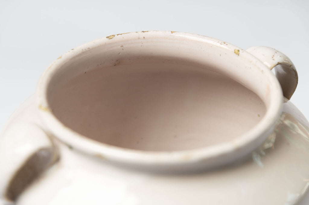 Antique 19th Century French white glaze confit pot