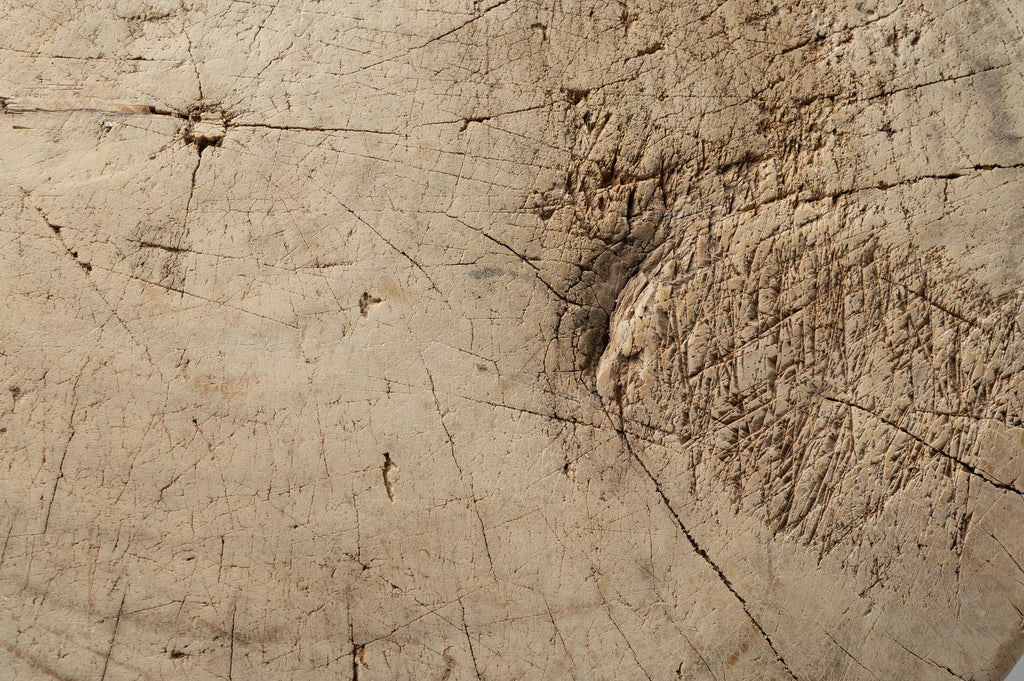 Bleached rustic chinese elm cutting block table