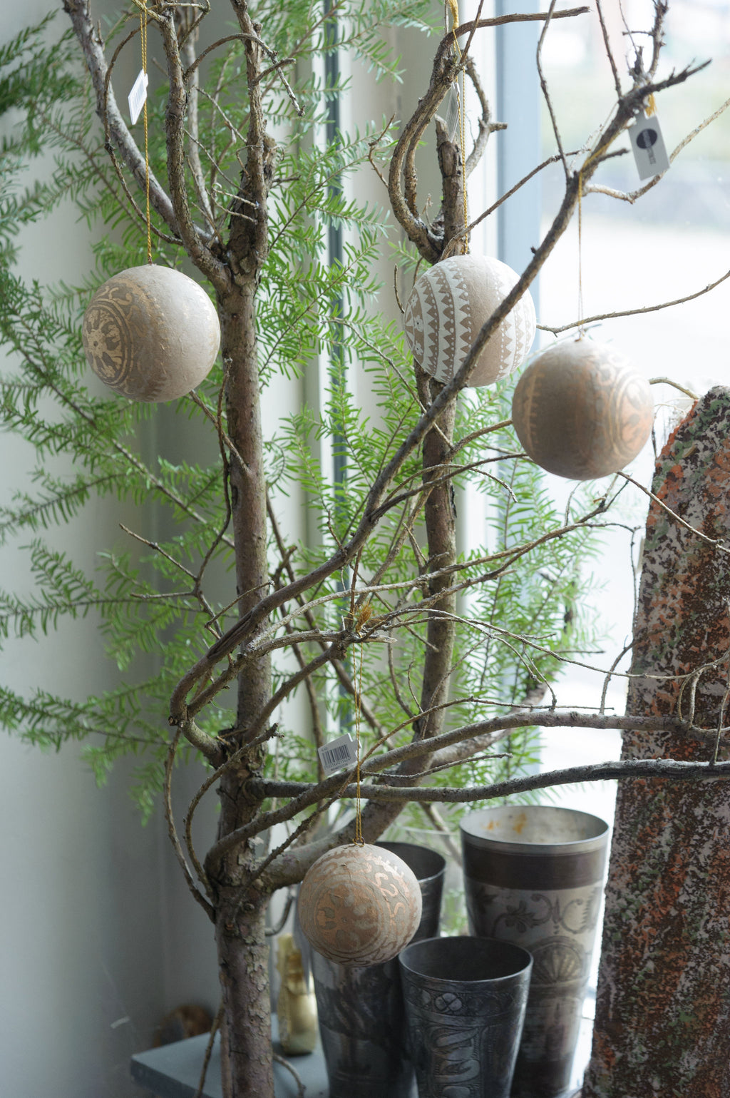 Papier mache handpainted ball