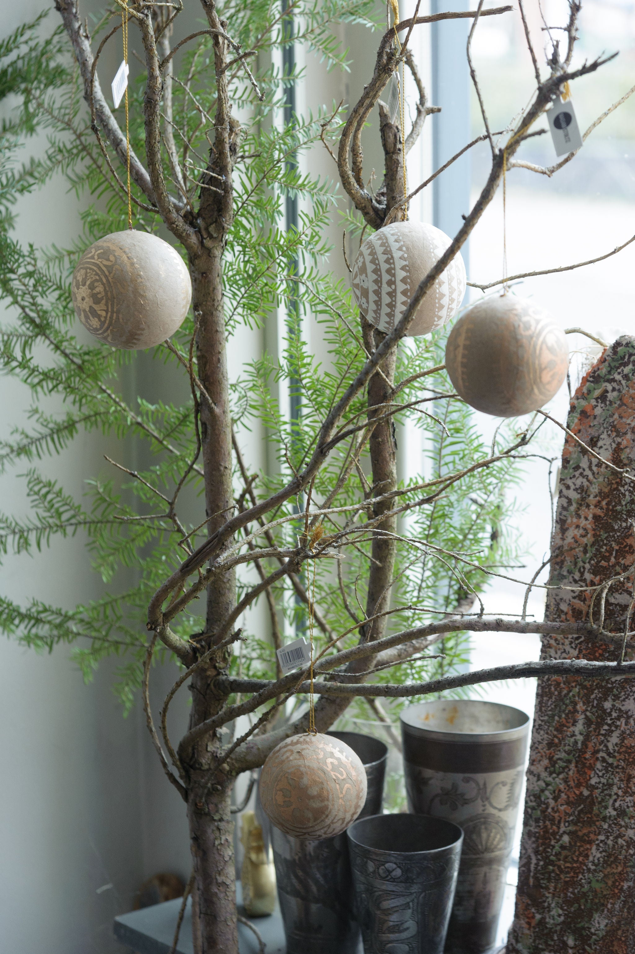 Papier mache handpainted ball