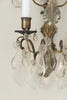 Pair Vintage French Crystal Wall Candelabras