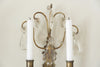Pair Vintage French Crystal Wall Candelabras
