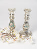 Pair antique French Mercury glass candlesticks