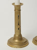 Pair Antique Swedish Brass push up Candlesticks