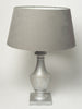 Pair Silver Wooden Table Lamps with shades