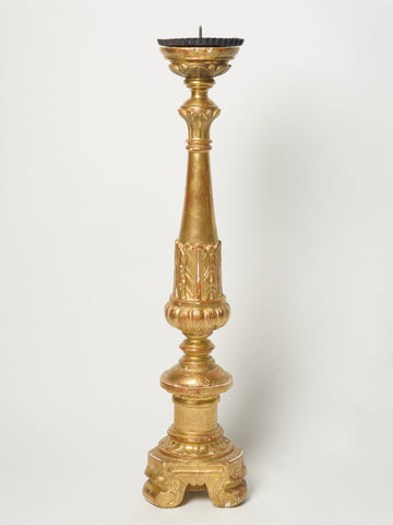 Antique 19th Century French Gilt Pricket Candlestick