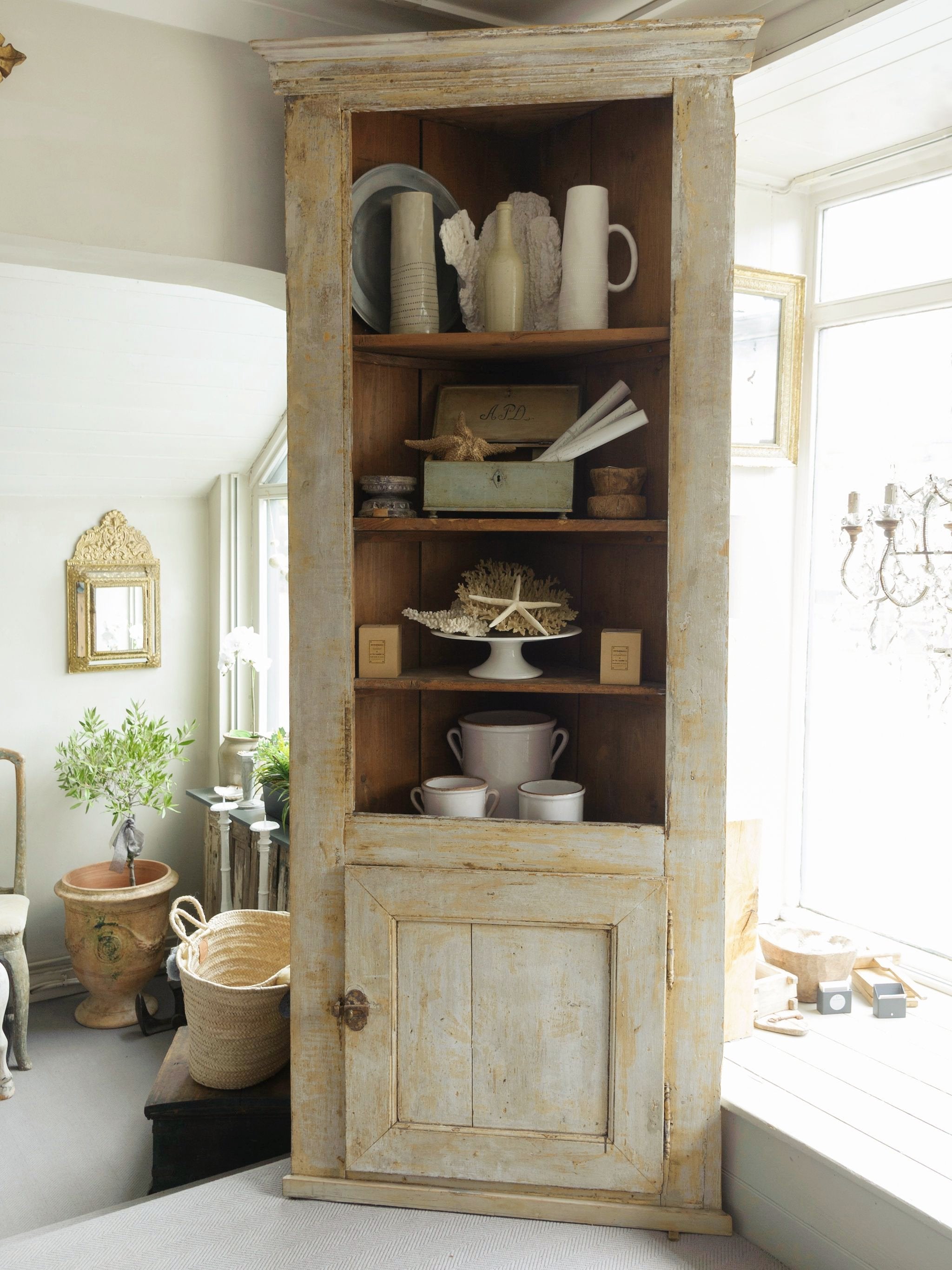 Amazing Antique 19th Century French Corner Cabinet