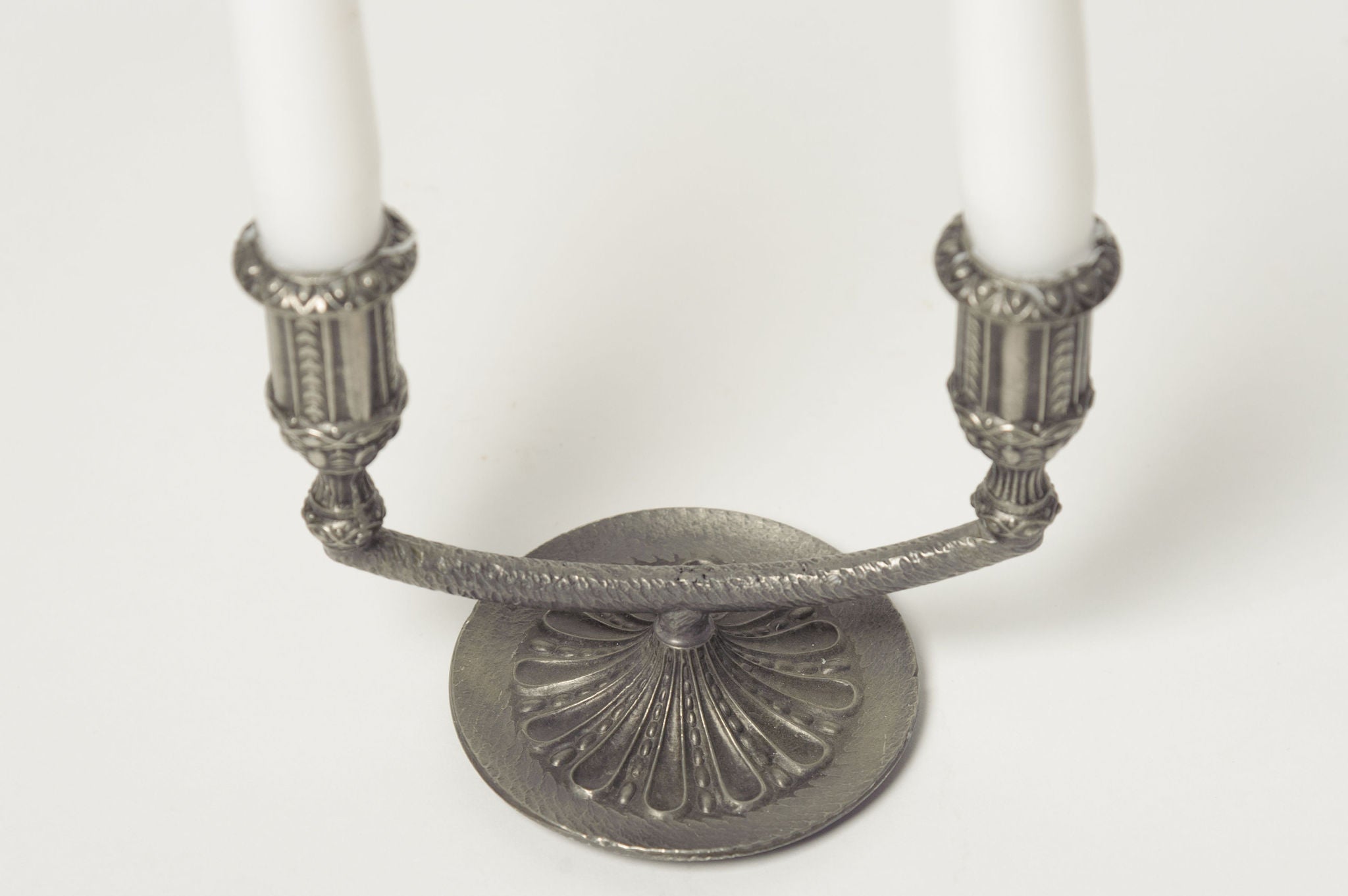 Adorable 2 arm Vintage Norwegian Pewter Candelabra
