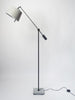 Frezoli Floor Lamp with stone base and grey linen shade