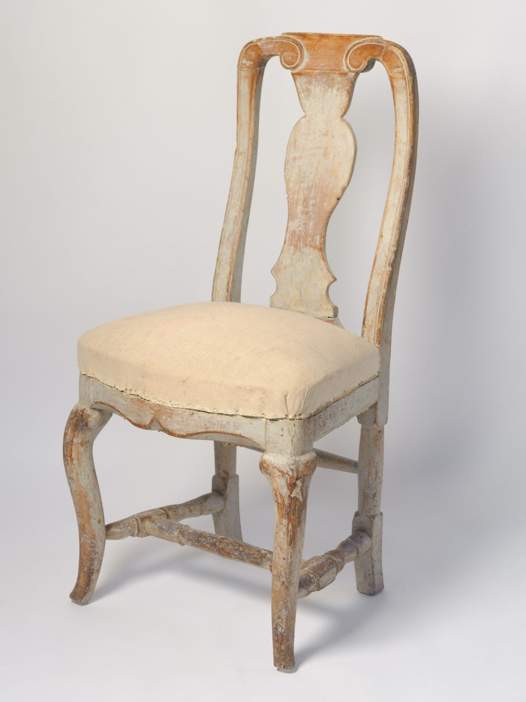 Antique Swedish Rococo Chair with original paint