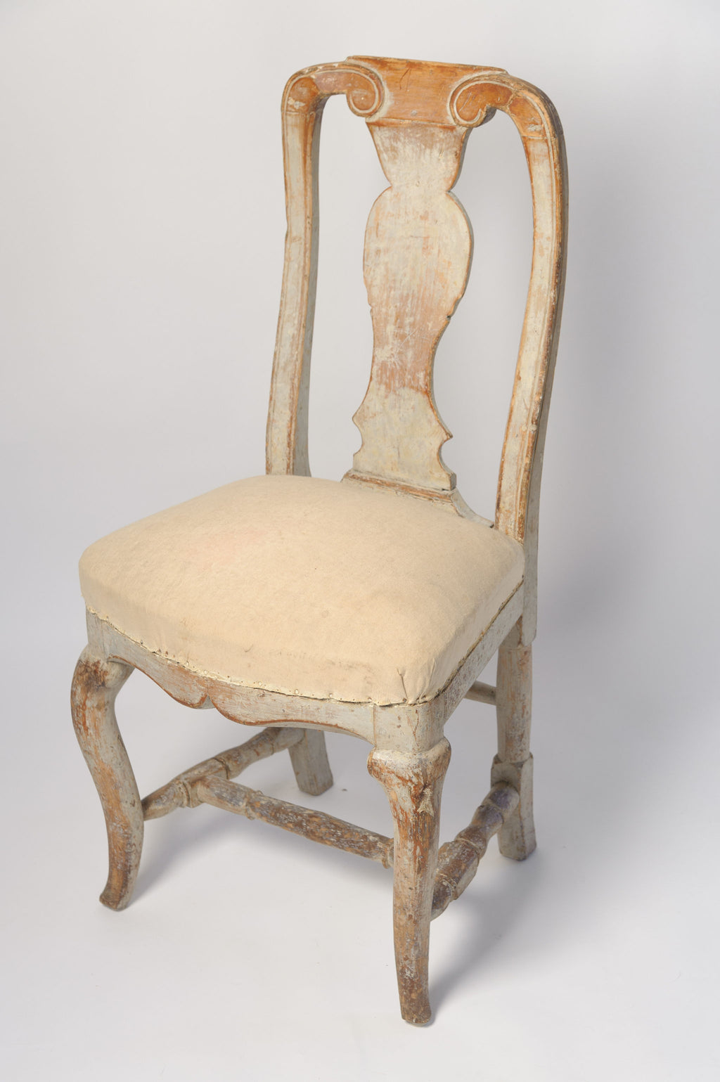 Antique Swedish Rococo Chair with original paint