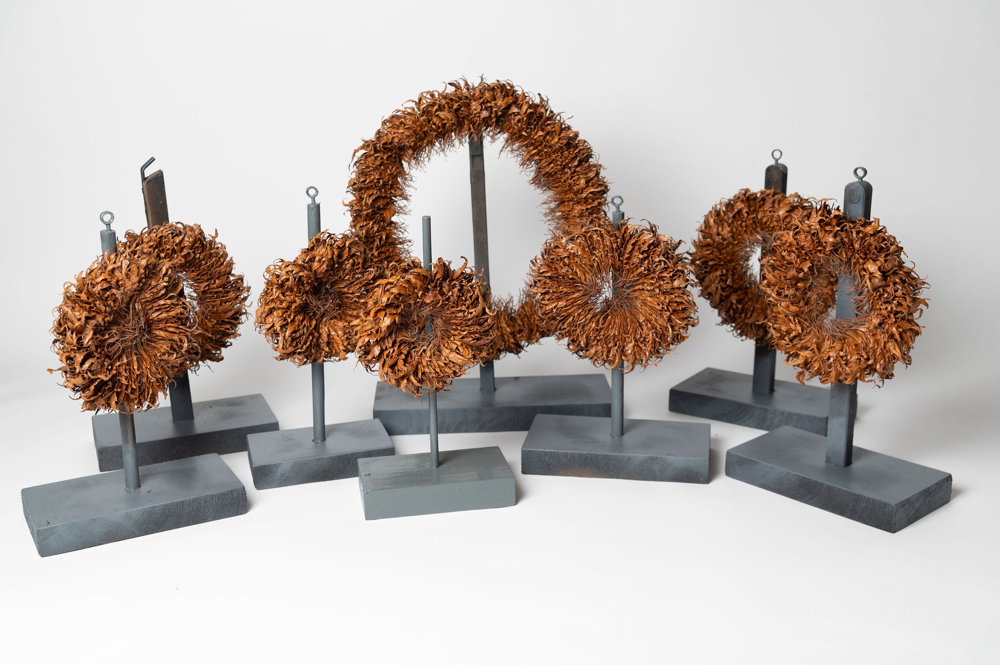 Collection of leaf sculptures by Sarah Moore