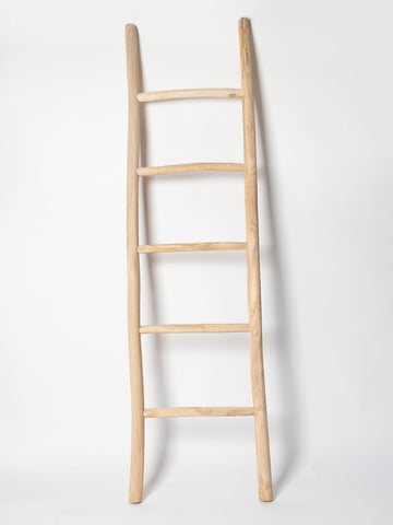 Rustic raw wood ladder