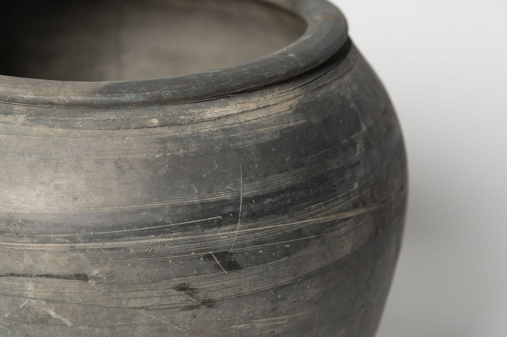 Vintage hand made Chinese black clay pot