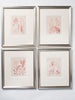 Antique 19th Century hand coloured Seaweed prints, double mounted and framed