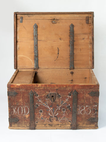 Antique 19th Century Swedish Marriage chest, dated 1835
