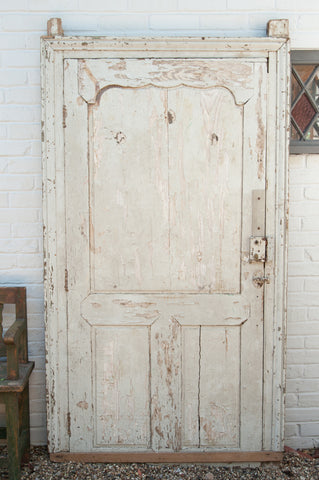 Gorgeous Antique 19th Century French Large Panelled Door with frame - Decorative Antiques UK  - 1