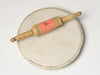 Antique Indian Marble Chapati Board and Wooden Rolling Pin