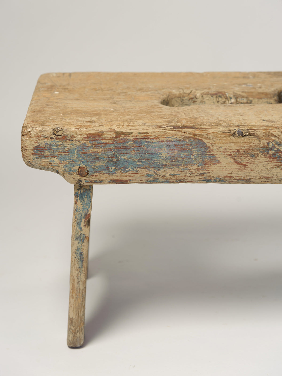 Antique Swedish Milking Stool, original paint