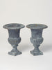 Pair Small Vintage French cast iron urns