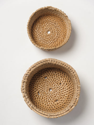 Pair Antique Swedish Cheese Baskets