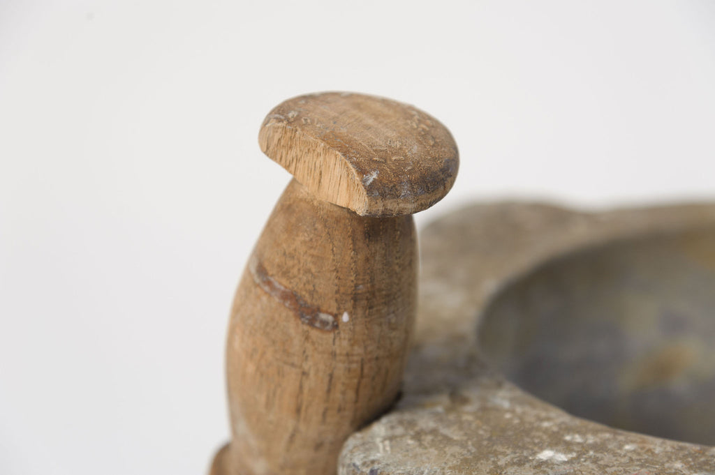 Antique French Marble Stone Mortar and Pestle