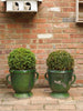 Pair Antique French Castelnaudary Green Urns