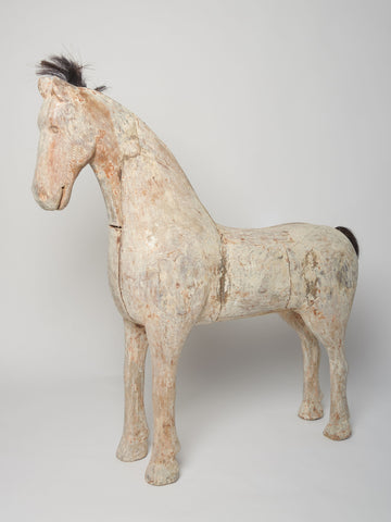 Amazing large antique Swedish horse, dry scraped to original paint