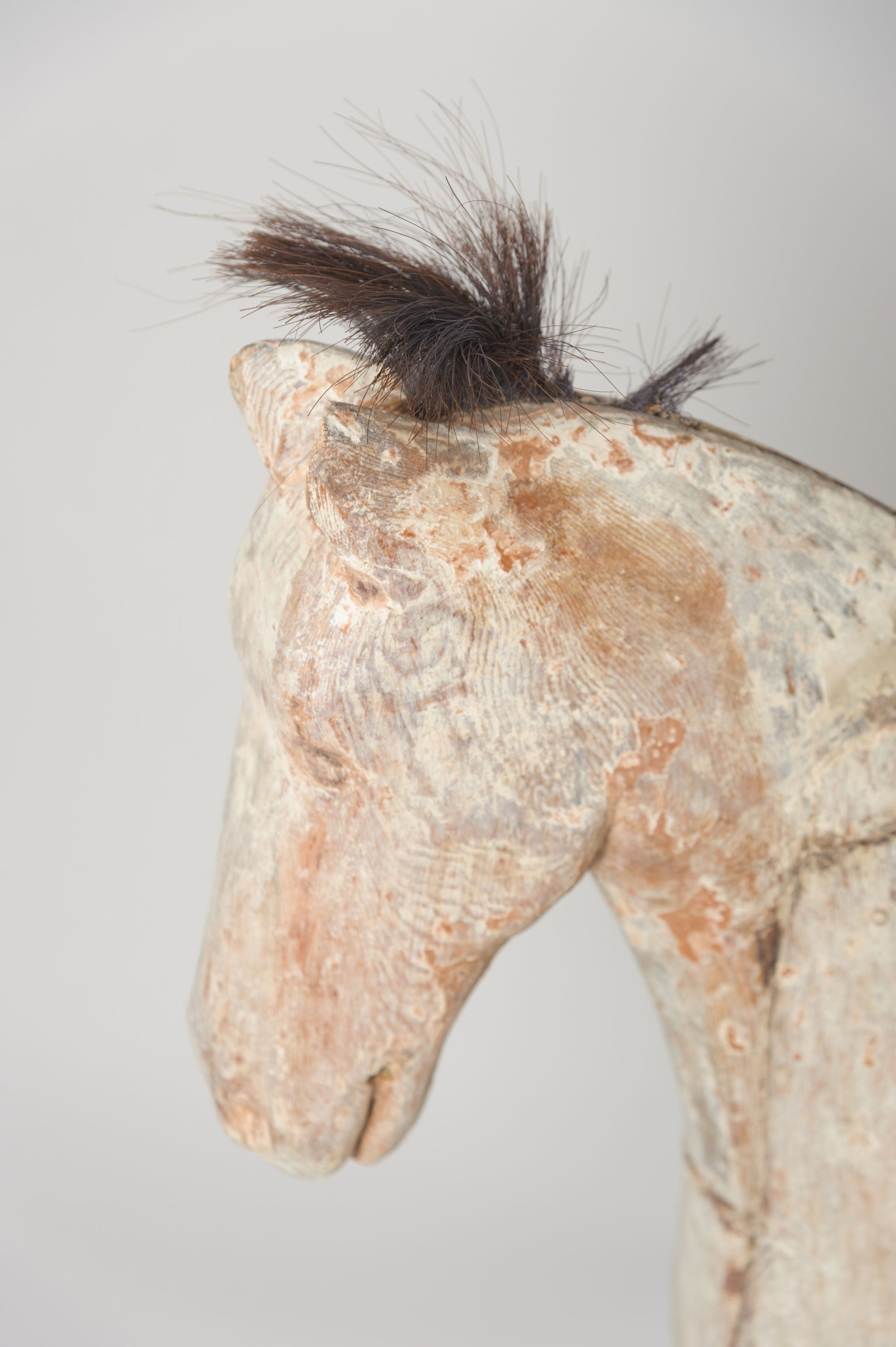 Amazing large antique Swedish horse, dry scraped to original paint