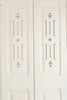 Beautiful Pair White Antique French Shutters with cut out design to top panels - Decorative Antiques UK  - 2