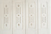 Beautiful Pair White Antique French Shutters with cut out design to top panels - Decorative Antiques UK  - 3