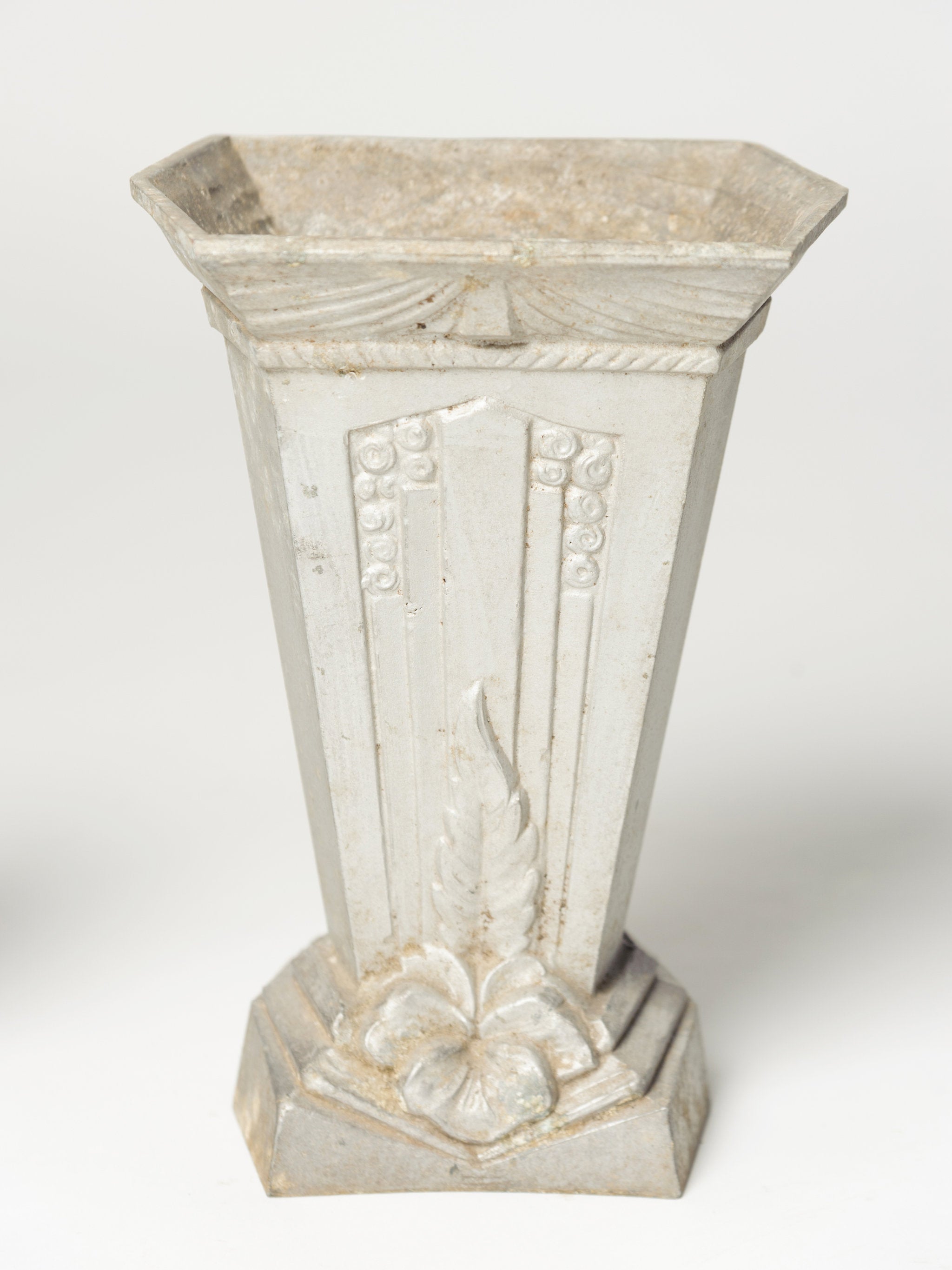 Vintage French Metal Cast Vases