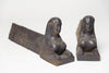 Pair Cast Iron French Sphinx Form Andirons-Firedogs