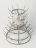 Antique French Galvanised Zinc Bottle Drying Rack Table top size