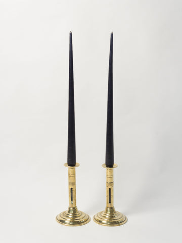 Antique Brass Push Up Candlesticks
